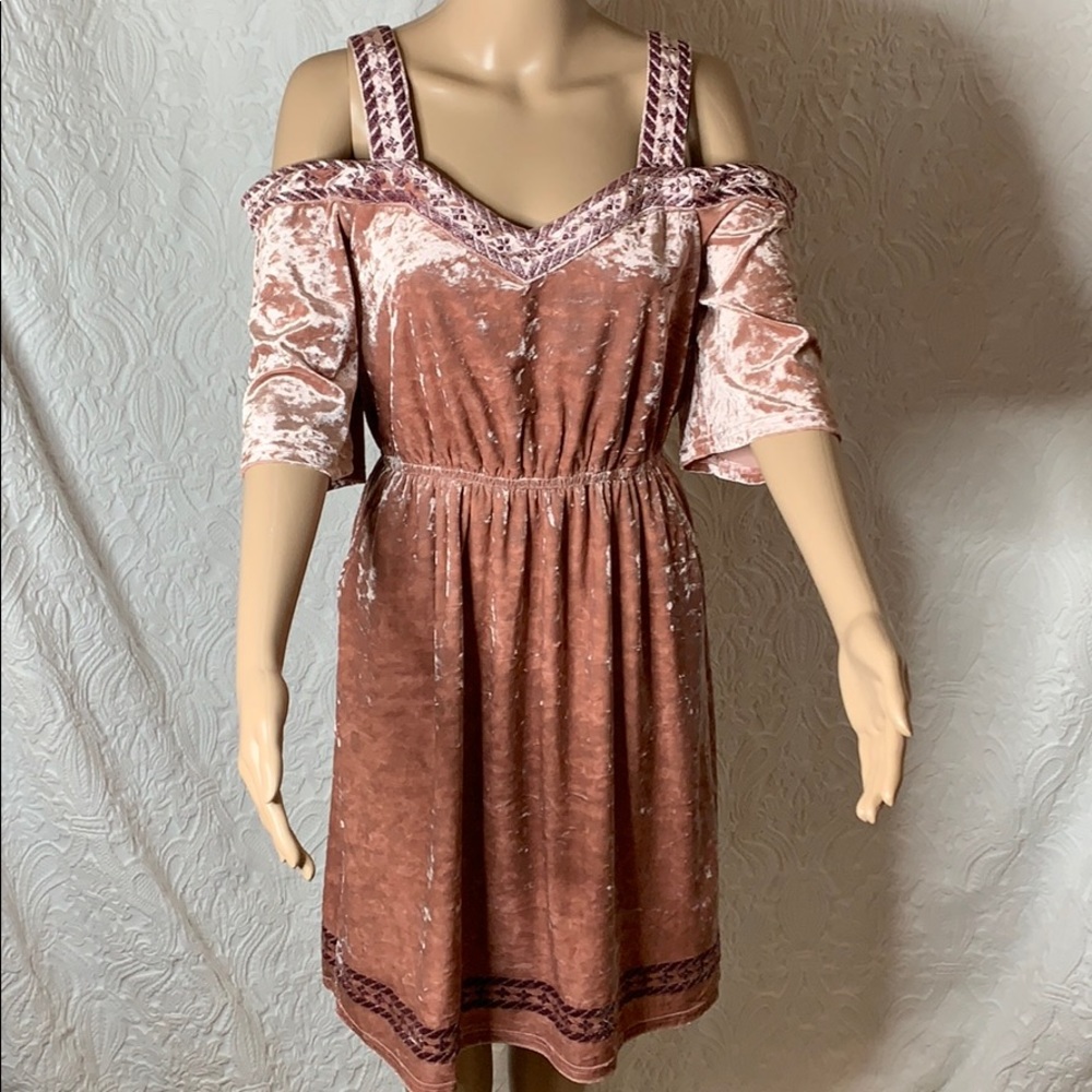 Lucky brand pink velvet dress